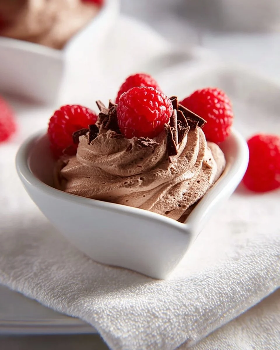 Easy 3-ingredient chocolate mousse dessert in a glass.