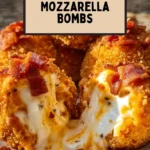 Buffalo Chicken Bacon Loaded Mozzarella Bombs on a platter