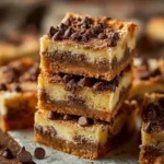 Delicious cake mix toffee bars topped with chocolate and nuts.