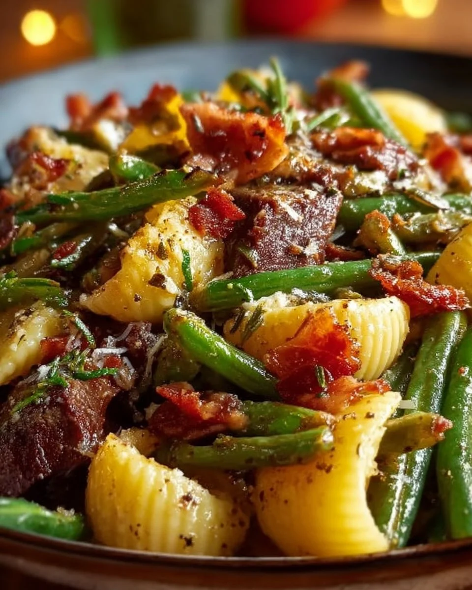 Country Ranch Green Beans and Potatoes with Bacon dish