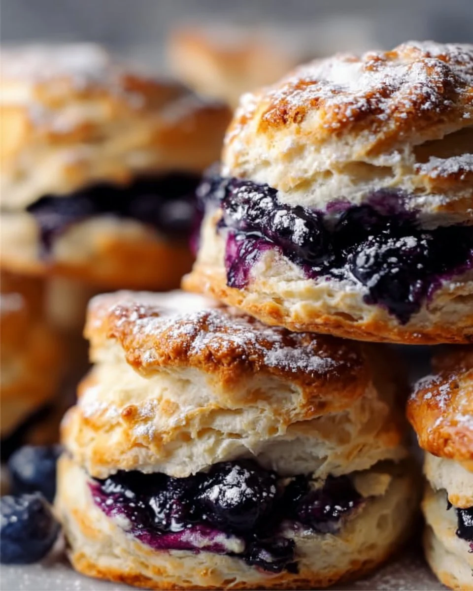 Delicious quick blueberry biscuits on a plate ready to be served