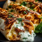 Cheesy Garlic Chicken Wraps ready to serve with fresh ingredients