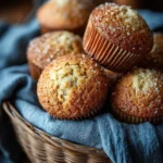 Freshly baked cinnamon oatmeal muffins cooling on a wire rack