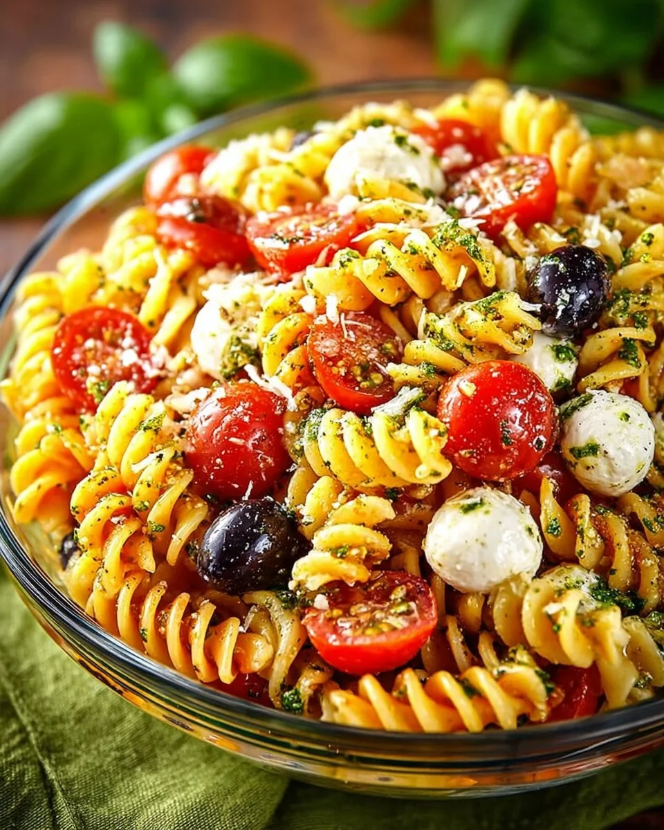 Delicious Classic Italian Pasta Salad with fresh ingredients and vibrant colors.