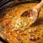 Delicious Crockpot Cheeseburger Dip served in a bowl with tortilla chips