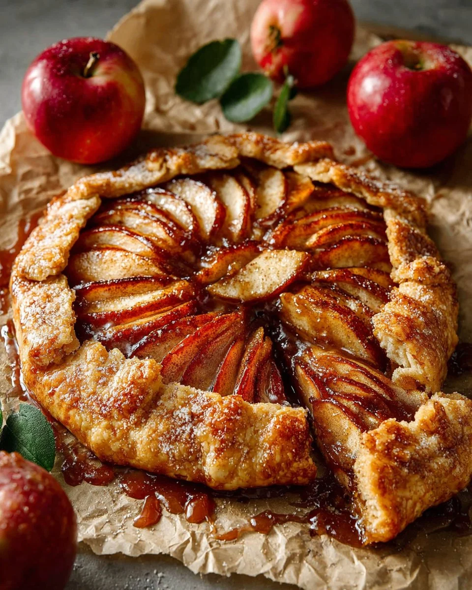 Delicious homemade easy apple galette with golden crust and fresh apple filling
