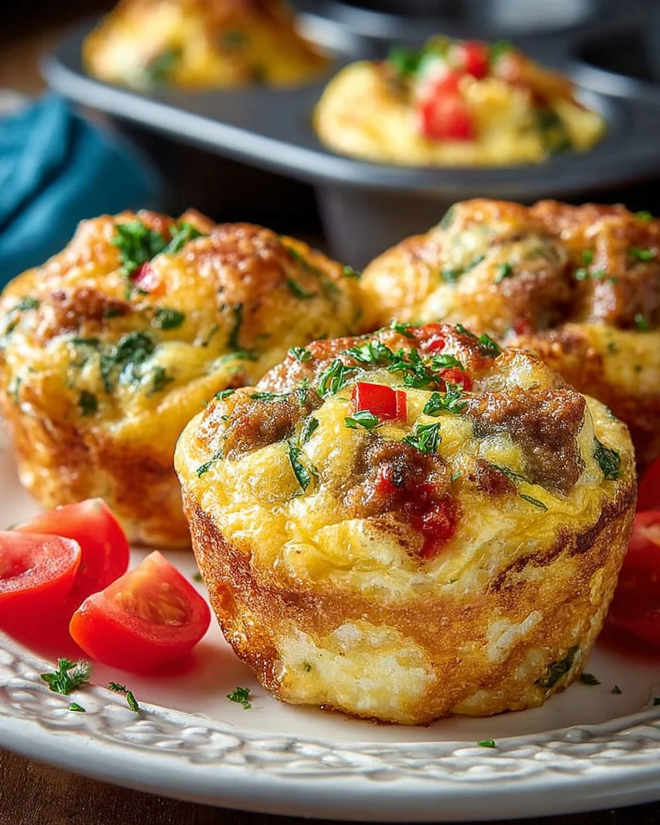 Easy egg muffins recipe with vegetables and cheese