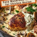 Delicious easy mushroom sauce poured over chicken dish