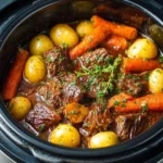 Delicious Instant Pot pot roast served with vegetables