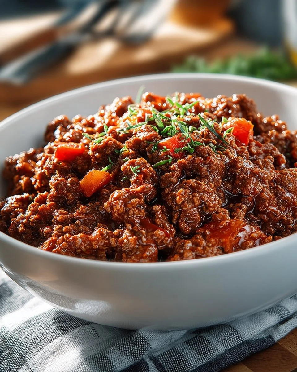 Delicious Instant Pot taco meat ready to serve in a bowl with toppings.