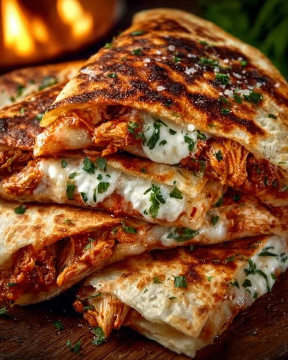 Delicious Italian Quesadillas filled with cheese, herbs, and spices