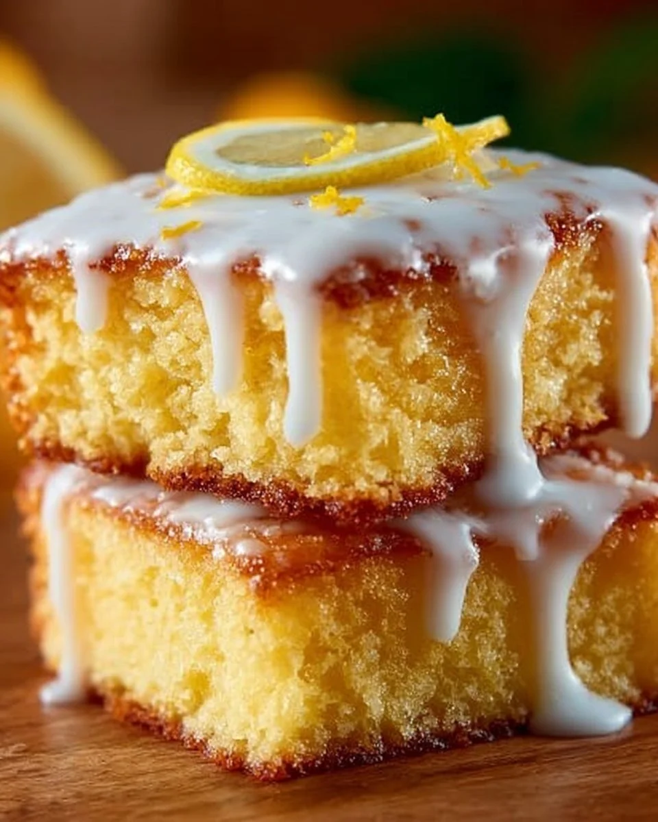 Deliciously bright lemon brownies with a rich lemon glaze on top.