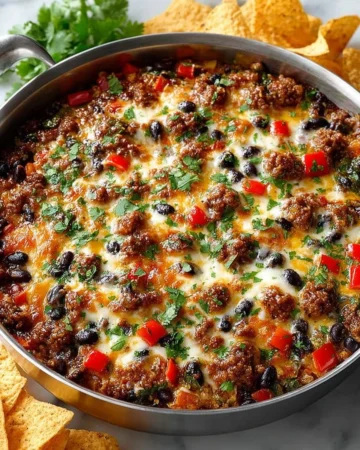 Delicious Mexican Ground Beef Skillet with colorful vegetables