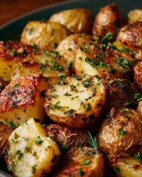 Air fryer roasted potatoes served in a bowl, crispy and golden brown.