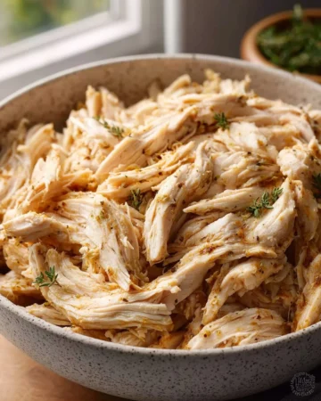 Juicy Instant Pot shredded chicken cooked to perfection for meal prep