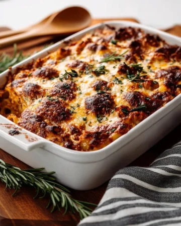 Delicious Simple Vegetable Pasta Bake with colorful vegetables and cheese