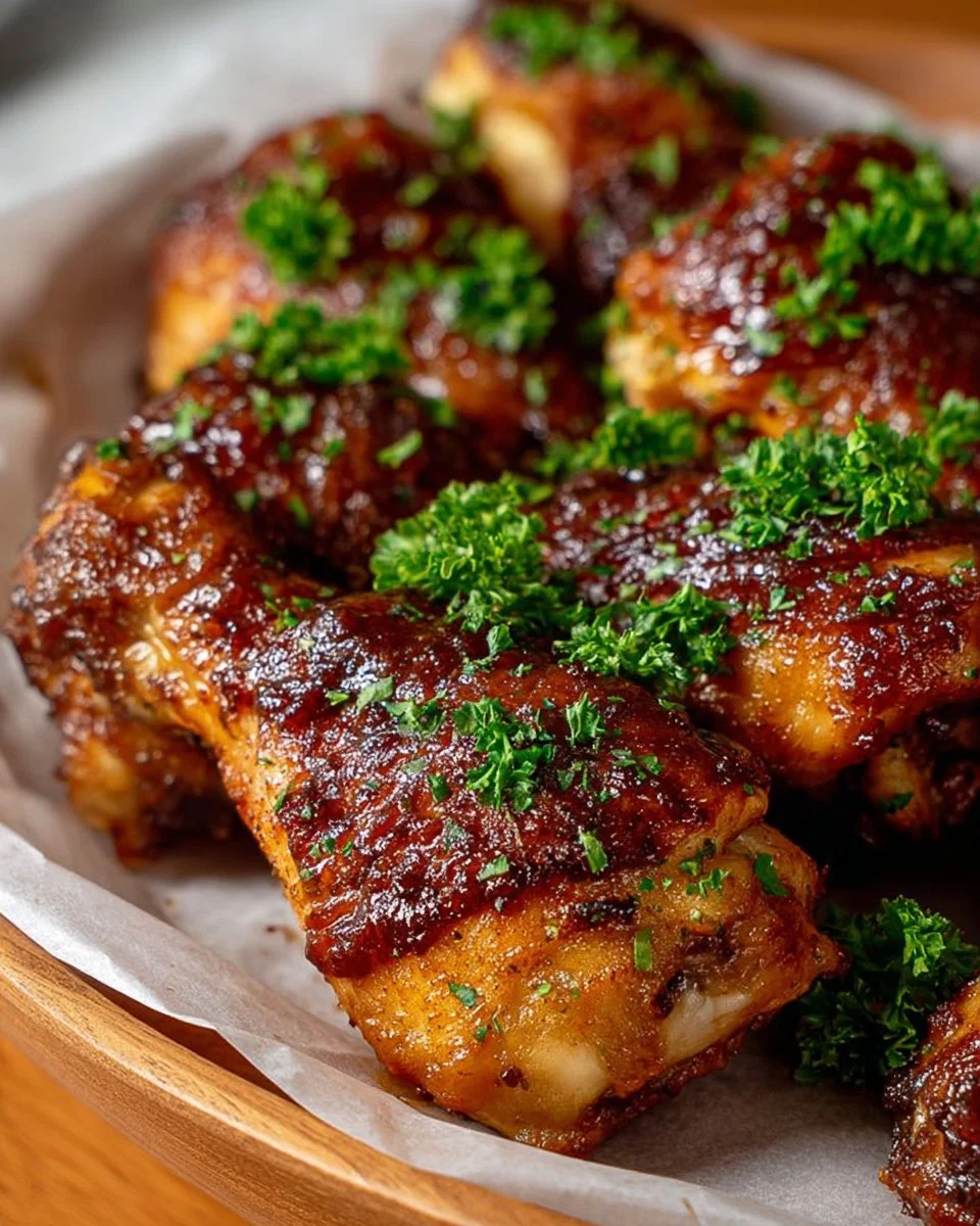 Delicious slow cooker BBQ chicken ready to serve on a plate