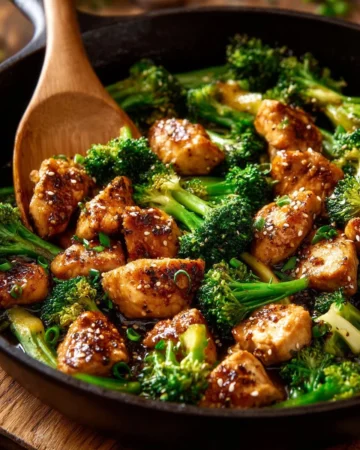 Chicken and Broccoli Stir Fry with colorful vegetables in a stir-fry pan