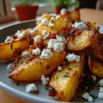 Herbed Greek Roasted Potatoes topped with Feta Cheese