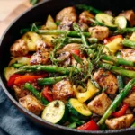 Honey Garlic Chicken Stir Fry served in a colorful bowl with fresh vegetables