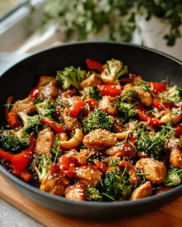 Delicious teriyaki chicken stir fry with colorful vegetables
