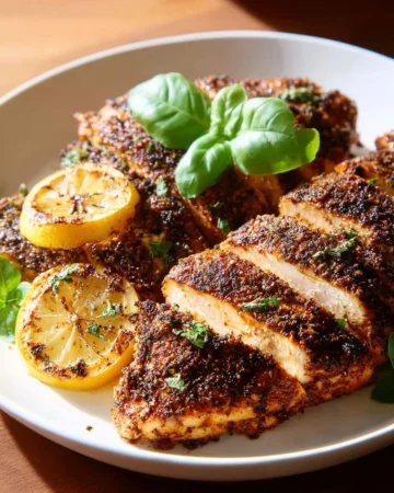 Herb Crusted Chicken served at Texas Roadhouse, beautifully plated with herbs.