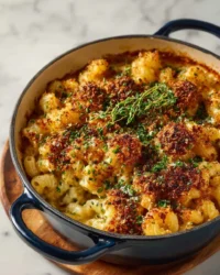 Delicious 4-Cheese Mac and Cheese baked to perfection with a creamy texture