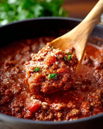 A hearty bowl of chili with meat, garnished with green onions and cheese