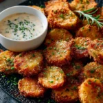 Delicious homemade fried pickle chips served as a crunchy snack