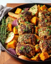 Honey glazed apple slices drizzled with honey on a wooden cutting board