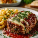 Italian stuffed meatloaf filled with savory ingredients on a plate