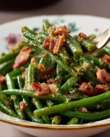 Southern-style green beans with crispy bacon