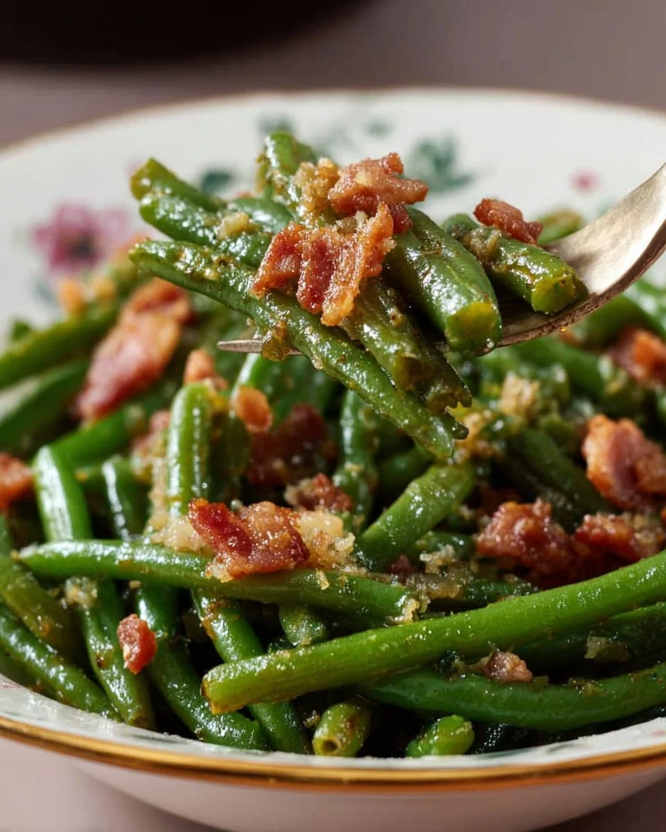 Southern-style green beans with crispy bacon