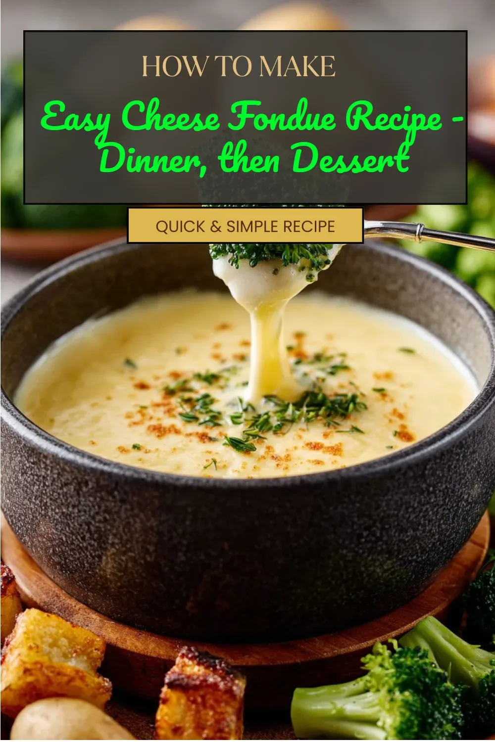 Easy Cheese Fondue Recipe - Dinner, then Dessert
