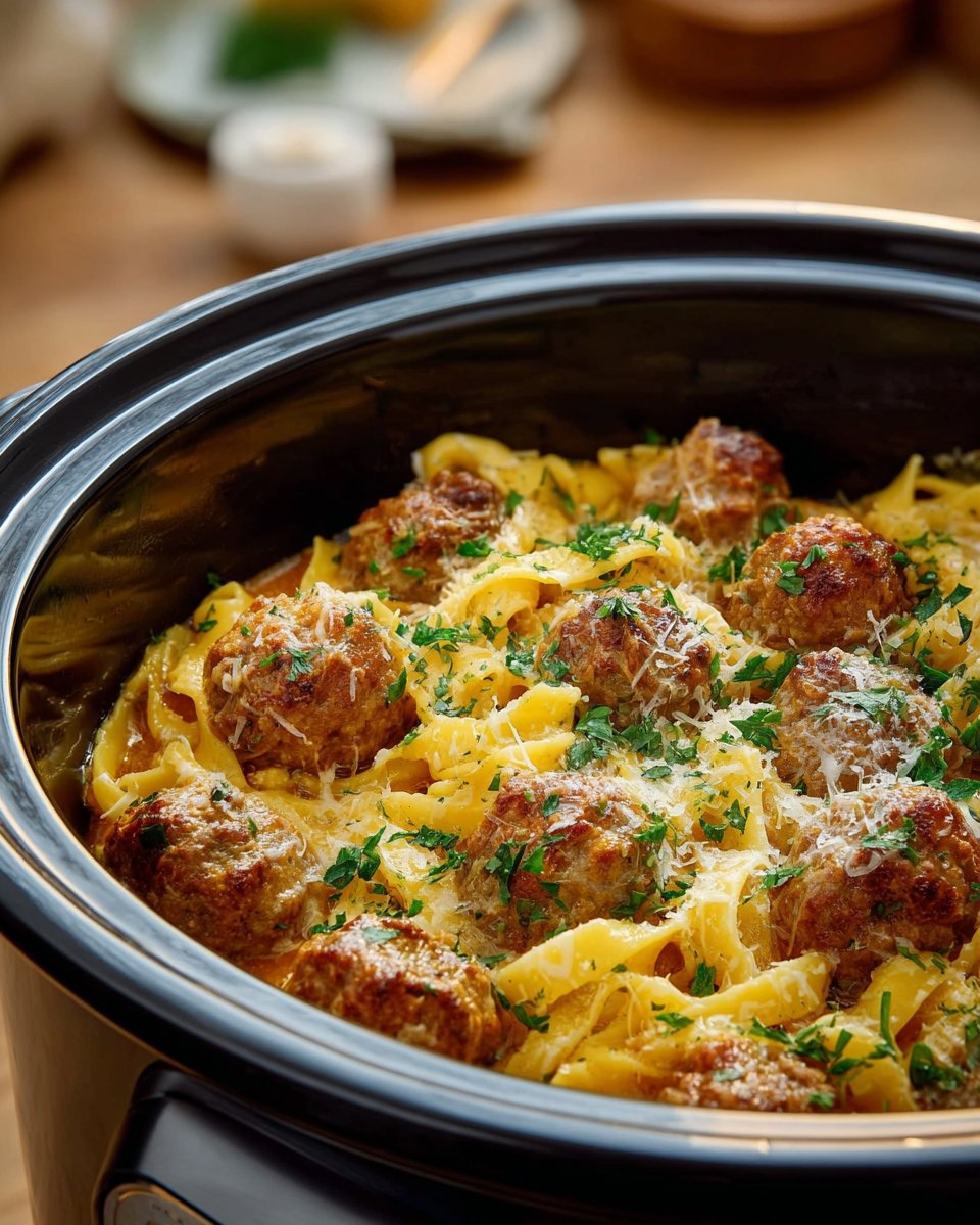 Crock Pot Meatballs and Tortellini