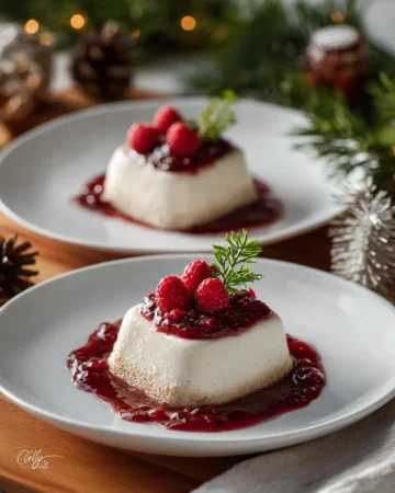 Delicious Coconut Panna Cotta dessert topped with coconut flakes