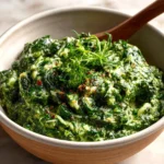 Deliciously creamy spinach dish served as a side meal