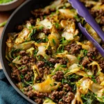 Ground Beef and Cabbage dish served on a plate