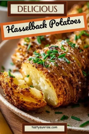Crispy and tender Hasselback Potatoes sliced and seasoned