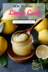 Jar of homemade lemon curd with fresh lemons and a whisk