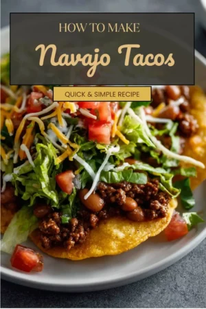 A plate of colorful Navajo Tacos topped with fresh ingredients and served hot.