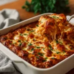 No-boil sausage and vegetable tortellini bake in a dish, topped with cheese.