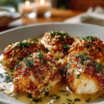 Deliciously baked Parmesan Chicken with crispy golden crust