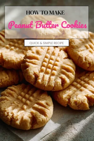 Freshly baked peanut butter cookies on a plate