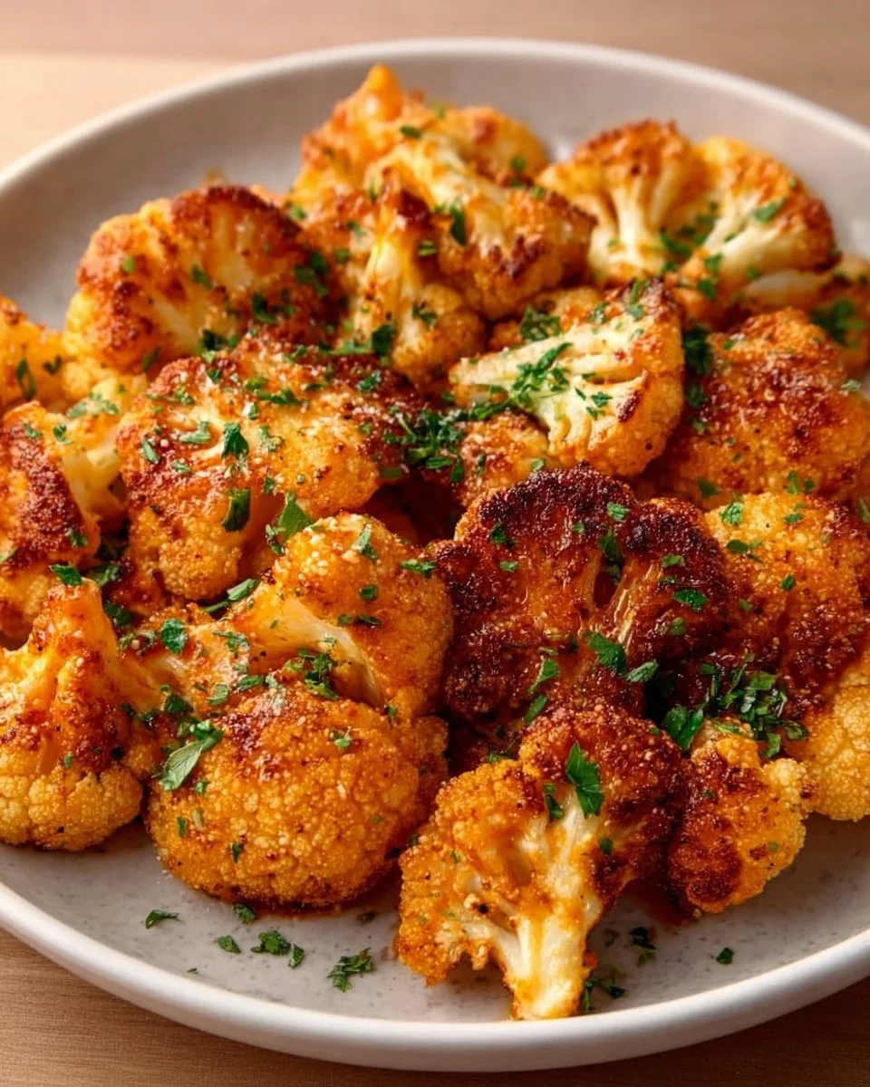 Delicious Buffalo Cauliflower Wings served in a bowl with dipping sauce