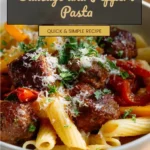 Delicious Sausage and Peppers Pasta dish with colorful peppers and savory sausage