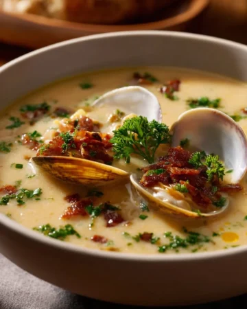 Slow Cooker Tuscan Chicken with herbs and sun-dried tomatoes in a bowl