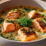 Slow Cooker Tuscan Chicken served with herbs and vegetables