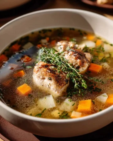 Slow Cooker Tuscan Chicken dish with vegetables and herbs in a bowl