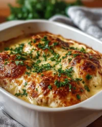 Delicious smothered cheesy sour cream chicken served on a plate